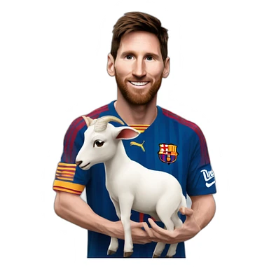 Messi with a goat sticker