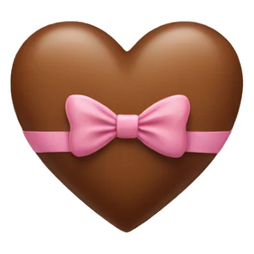 Brown heart with bow sticker