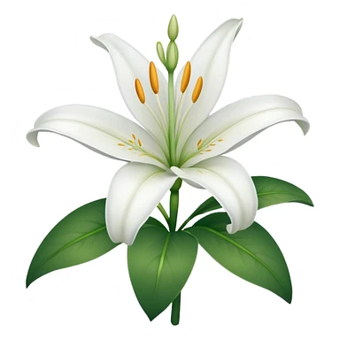 emoji de una azucena blanca sticker