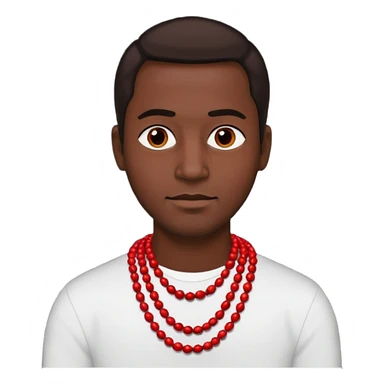 dark man with red necklaced sticker