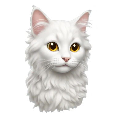 White Cat with curly hair sticker
