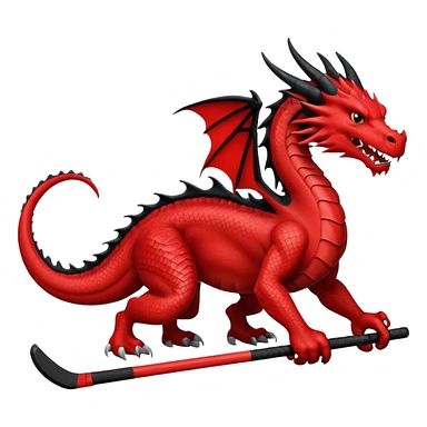 Red and black dragons hockey sticker