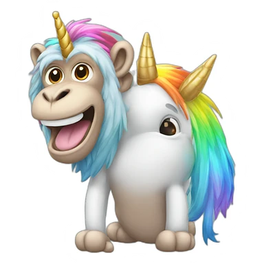 Monkey embrasse a unicorn sticker