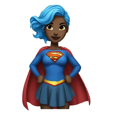 Supergirl with blue hair and sleev tatto sticker