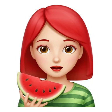 Girl eating watermelon sticker