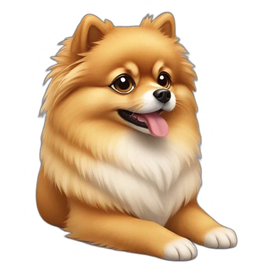 Pomeranian waiting for the owner sticker