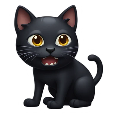 scary spooky black cat sticker