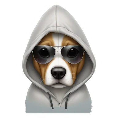 Dog wearing hoodie and swag sunglasses  sticker