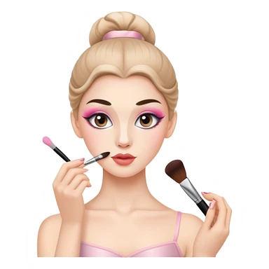 ballerina doing her makeup sticker