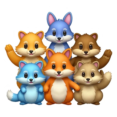 animals handing sticker