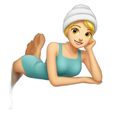 German sauna girl sticker
