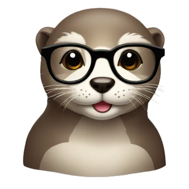 cute otter with glasses sticker