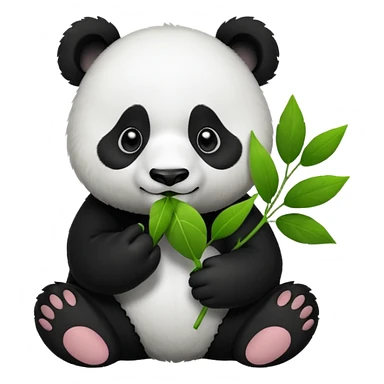 panda eating leaves sticker