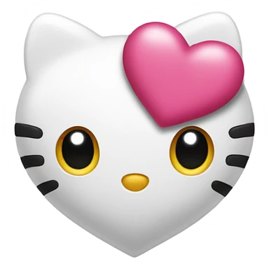 Hello kitty love heart  sticker