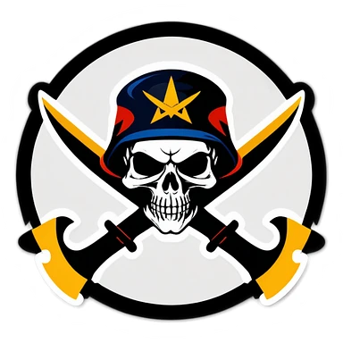 Military patch Shadow Delta skull and crossed hatchets  sticker