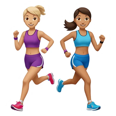 2 women jogging sticker
