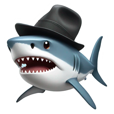 Shark in a hat  sticker
