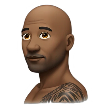 A black 50 year old bald man with Tribal tattoo on the side of his face sticker