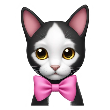 Black cat with a pink bow sticker