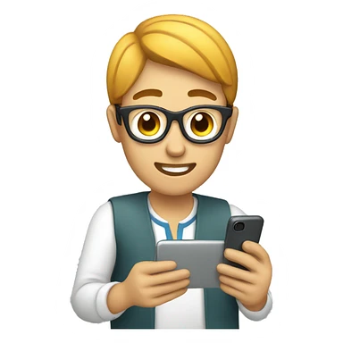 person  testing mobile app sticker