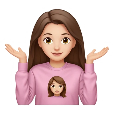 happy white long brunette hair girl with hazel eyes and in light pink USC sweatshirt sticker