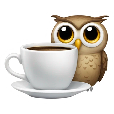 Owl and coffee sticker
