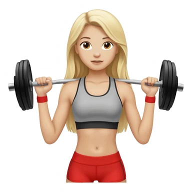 Blonde girl with long hair gym sticker