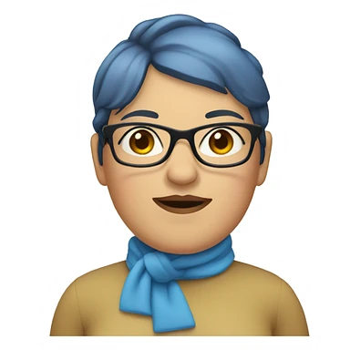  Large women with short blue hair and a double chin and glasses sticker