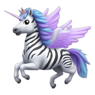Flying zebra unicorn sticker