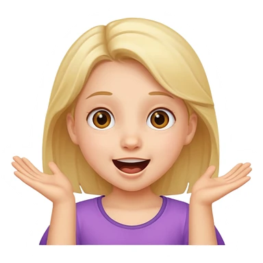 excited little girl sticker