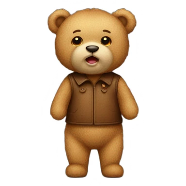 Darting teddy bear sticker
