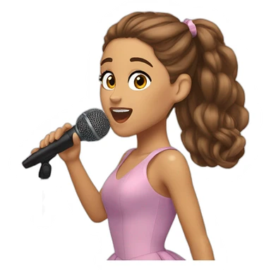 ariana-grande-singing-with-microphone sticker