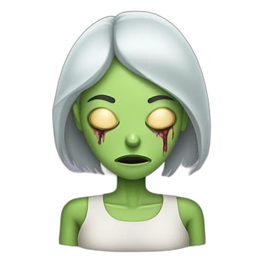 sleepy zombie woman sticker