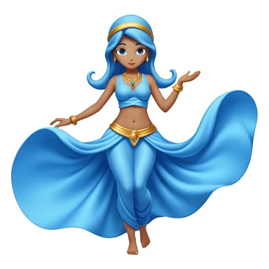blue genie girl body sticker