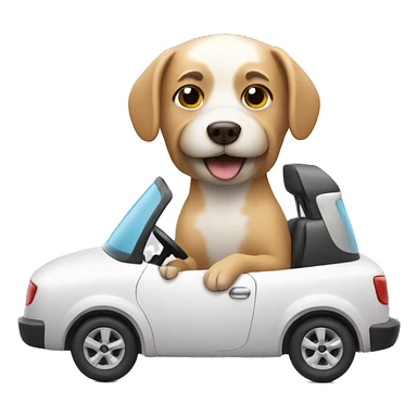 Dog driving car sticker