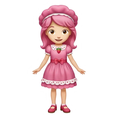 modern day cartoon character strawberry shortcake full body sticker