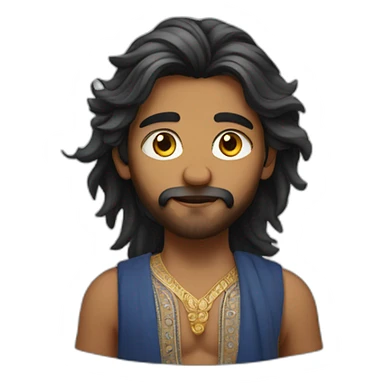 Indian lightly Bearded boy with long majestic hair sticker