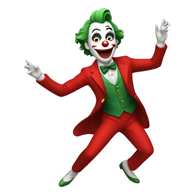 Dancing joker in red suit  sticker