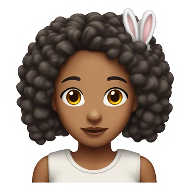 Mixed race girl with bunny ears. She has freckles sticker