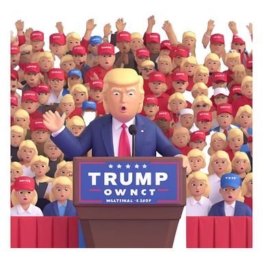 Donald Trump speaking at a rally sticker