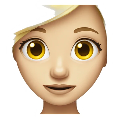 Blonde Girl with yellow teeth an big eyes sticker