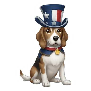 Patriot dog sticker