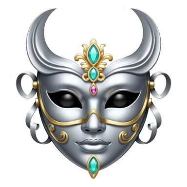 silver mask with gems sticker