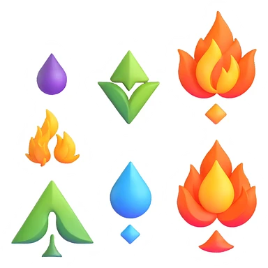 four elements symbols together sticker