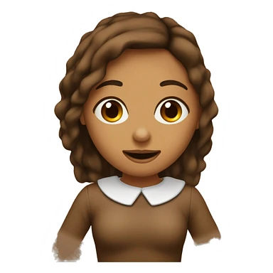 Crea un emojis de una chica conun linares entre la nariz y la boca lado izquierdo, pelo lacio negro ralla en el medio, color de piel canela sticker