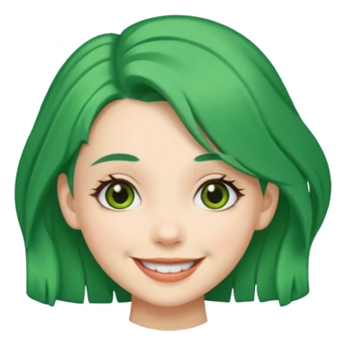 girl with green hair clip sticker