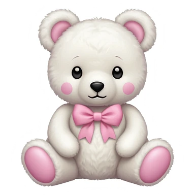 White teddy bear pink bow sticker