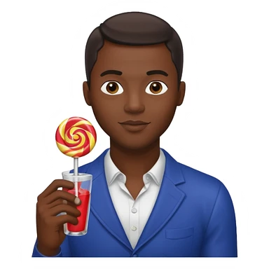 Sexy black man hold a bottle and a lollipop sticker