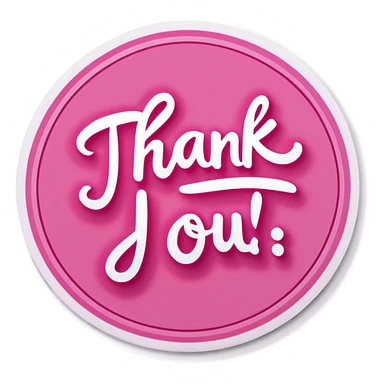 Pink THANK YOU sticker