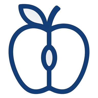 apple, flat icon style, bold colors, geometric shapes, minimal details, suitable for digital interface sticker